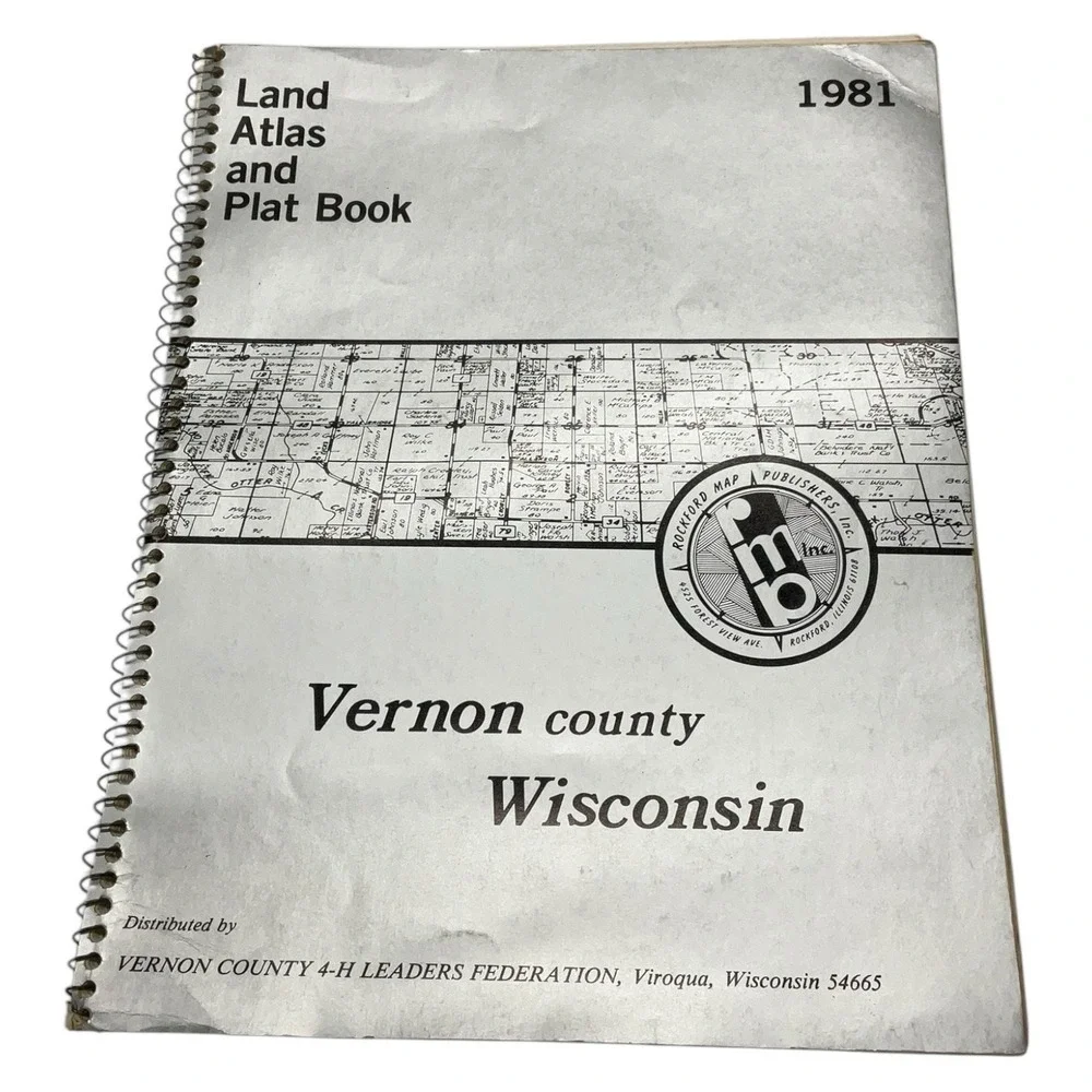 1981 Land Atlas and‎ Plat Book Vernon County Wisconsin 4H Leaders Federation